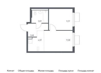 1-комнатная квартира на продажу, 32.9 м2, Ленинский городской округ, жилой комплекс Горки Парк, 6.2