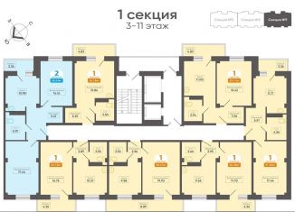 1-комнатная квартира на продажу, 39.9 м2, Сосновоборск, проспект Мира, 13