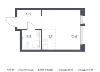 Квартира на продажу студия, 23.5 м2, Московская область, жилой комплекс Квартал Авиаторов, к8