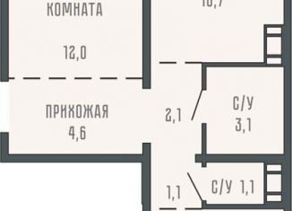 Продажа 2-комнатной квартиры, 51.8 м2, Курганская область