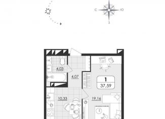 Продажа 1-комнатной квартиры, 37.6 м2, Ульяновская область