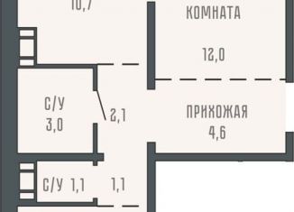Продажа 2-комнатной квартиры, 51.7 м2, Курганская область