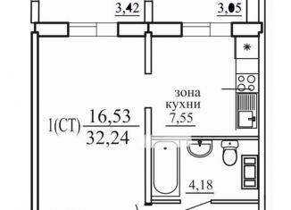 Продается однокомнатная квартира, 32.2 м2, Челябинск, Курчатовский район