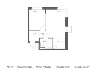 2-ком. квартира на продажу, 40.8 м2, Московская область