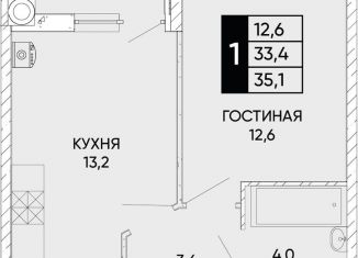 Продается однокомнатная квартира, 35.1 м2, Ростов-на-Дону, Кировский район