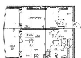 Продается 1-комнатная квартира, 49.3 м2, Новосибирск, улица Дуси Ковальчук, 242