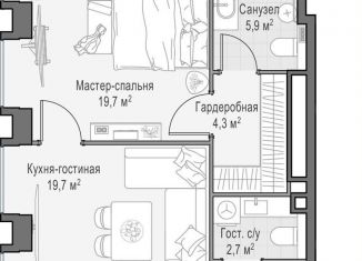 Продажа 1-комнатной квартиры, 56.4 м2, Москва