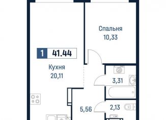 Продаю 1-комнатную квартиру, 41.4 м2, Ленинградская область