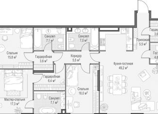 Продам 3-ком. квартиру, 149 м2, Москва