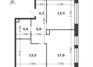 Продам 2-комнатную квартиру, 57.8 м2, Москва, Даниловский район, 3-я очередь, к6