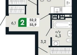 Продам двухкомнатную квартиру, 55.9 м2, Свердловская область