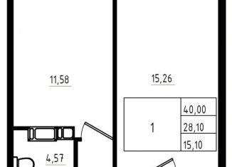 Продаю 1-ком. квартиру, 38.4 м2, Ленинградская область, улица Шоссе в Лаврики, 78к3