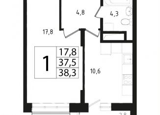 Продаю 1-комнатную квартиру, 37.5 м2, Звенигород, 3-й микрорайон, 13