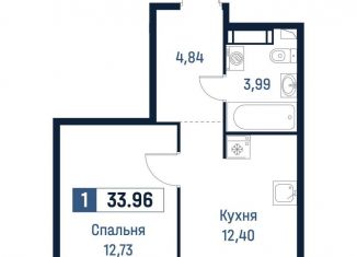 1-комнатная квартира на продажу, 34 м2, Мурино