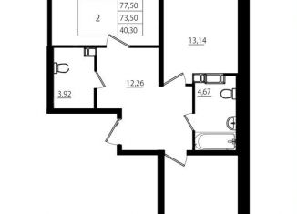 Продается 2-ком. квартира, 73.5 м2, Мурино, улица Шоссе в Лаврики, 78к1