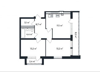 Продается 2-комнатная квартира, 64.5 м2, посёлок Доброград, улица Долголетия, 2к1