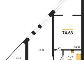 Продается двухкомнатная квартира, 74.6 м2, Воронеж, Железнодорожный район, набережная Чуева, 7