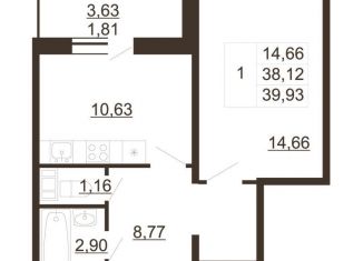 Продается 1-ком. квартира, 39.9 м2, Гатчина, улица Хохлова, 16