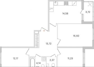 Продажа трехкомнатной квартиры, 76.7 м2, Ленинградская область