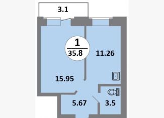 1-ком. квартира на продажу, 35.8 м2, Красноярск, Соколовская улица, 52