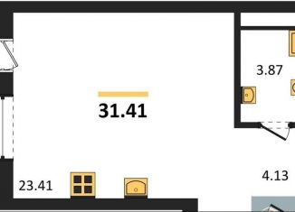 Продам квартиру студию, 31.4 м2, Воронеж, набережная Чуева, 7, Железнодорожный район