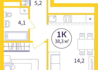 Продаю 1-комнатную квартиру, 36.4 м2, Свердловская область, улица 22-го Партсъезда