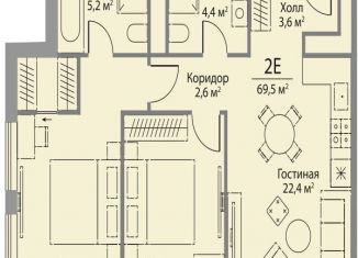 Продается 2-ком. квартира, 69.5 м2, Москва, ЗАО, улица Лобачевского, 124к3А