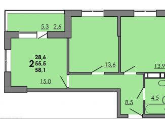 Продажа 2-ком. квартиры, 55.5 м2, Ростовская область