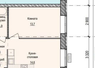 1-ком. квартира на продажу, 38.3 м2, Удмуртия, улица Архитектора Сергея Макарова, 1/1