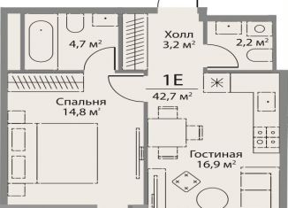 Продается 1-ком. квартира, 42.7 м2, Москва, ЗАО, улица Лобачевского, 124к3А