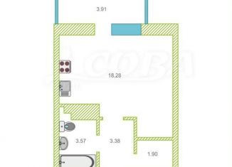 Продается квартира студия, 27.6 м2, Тюмень, Западносибирская улица, 2