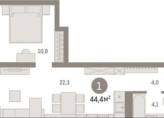 Продажа 1-ком. квартиры, 44.4 м2, Екатеринбург, улица Стачек, 62