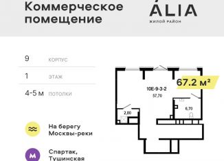 Сдается помещение свободного назначения, 67.2 м2, Москва, метро Тушинская, Лётная улица, 95Бк2