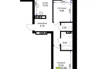 Продажа 2-ком. квартиры, 57.9 м2, Калининградская область