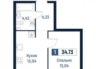 Продаю однокомнатную квартиру, 34.7 м2, Мурино