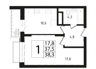 Продается однокомнатная квартира, 37.6 м2, Звенигород, 3-й микрорайон, 13