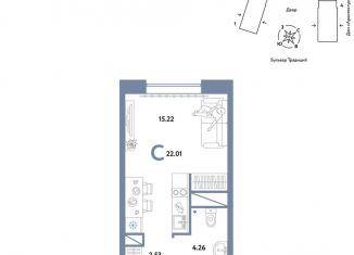 Продается квартира студия, 22 м2, Тюмень, Калининский округ, улица Новосёлов, 98