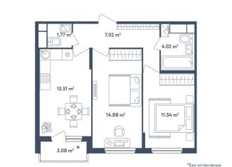 Продам 2-комнатную квартиру, 53.8 м2, поселок Мещерино