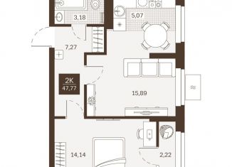 Продам двухкомнатную квартиру, 47.8 м2, Пенза, Железнодорожный район