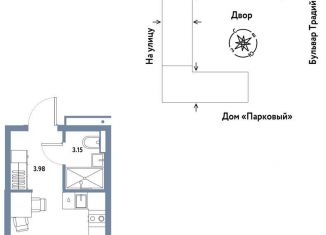 Продам квартиру студию, 21.5 м2, Тюмень, Калининский округ, улица Новосёлов, 100