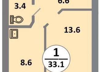 Продам 1-ком. квартиру, 33.1 м2, Красноярский край, проспект 60 лет Образования СССР, 48