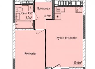 Однокомнатная квартира на продажу, 39.9 м2, Удмуртия, жилой комплекс Покровский, 3