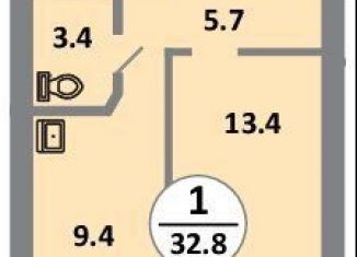 Продается однокомнатная квартира, 32.9 м2, Красноярский край, проспект 60 лет Образования СССР, 48