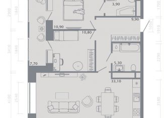 Продажа двухкомнатной квартиры, 77.7 м2, Казань, Вахитовский район