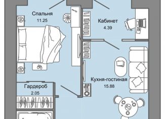 Продажа двухкомнатной квартиры, 44 м2, Кировская область, улица 4-й Пятилетки, 82