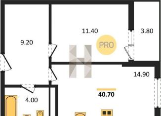 Продаю 1-ком. квартиру, 40.7 м2, Ростов-на-Дону