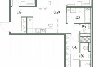 Продается 3-комнатная квартира, 83.8 м2, Санкт-Петербург, муниципальный округ Гавань