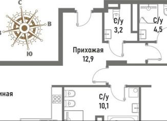 Продажа 2-ком. квартиры, 99.2 м2, Москва, улица Матросская Тишина, 12, район Сокольники