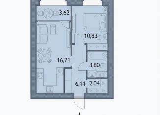 Продается 1-ком. квартира, 43.4 м2, посёлок Мичуринский