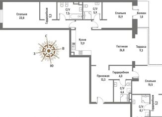 Продаю 3-ком. квартиру, 161.9 м2, Москва, улица Матросская Тишина, 12, район Сокольники